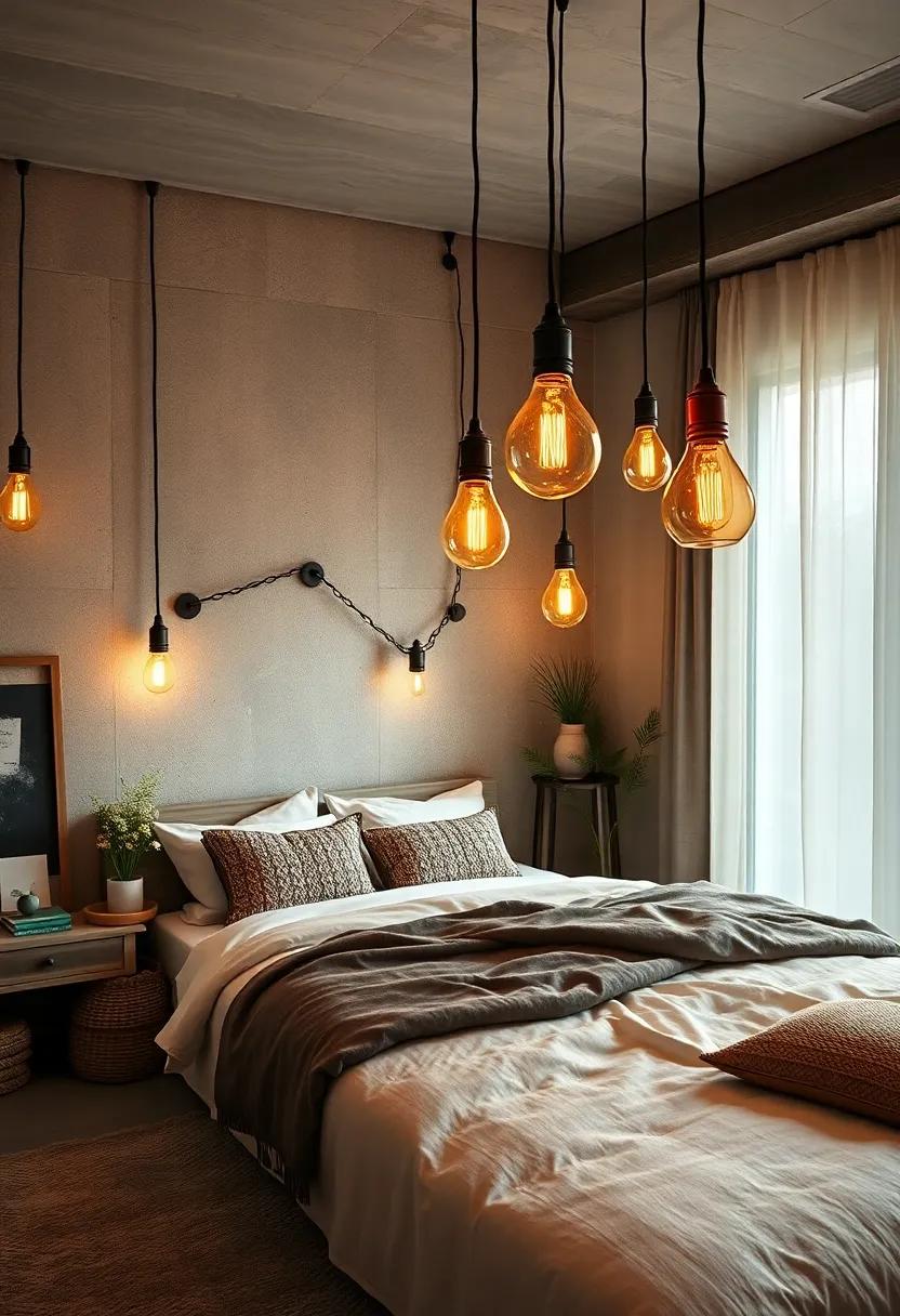 Edison Bulb Chandeliers: Combine vintage charm and modern design with Edison bulb chandeliers framed in minimalist boho structures
