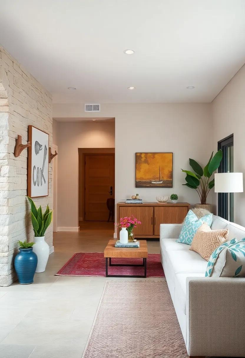 Driftwood Key Hooks: Install small driftwood pieces with hooks near your entrance for a practical and charming catch-all