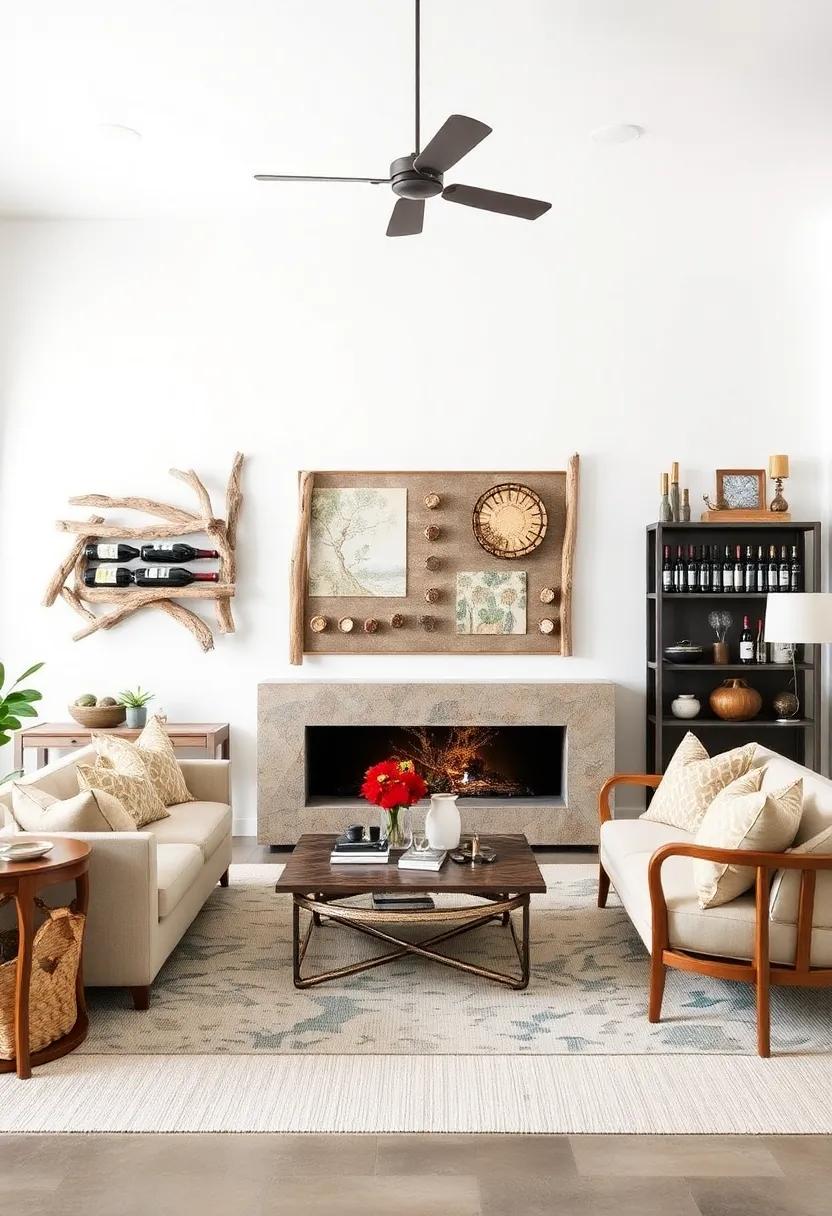 Driftwood Wine Racks: create an artistic wine display with driftwood, blending functionality and natural beauty