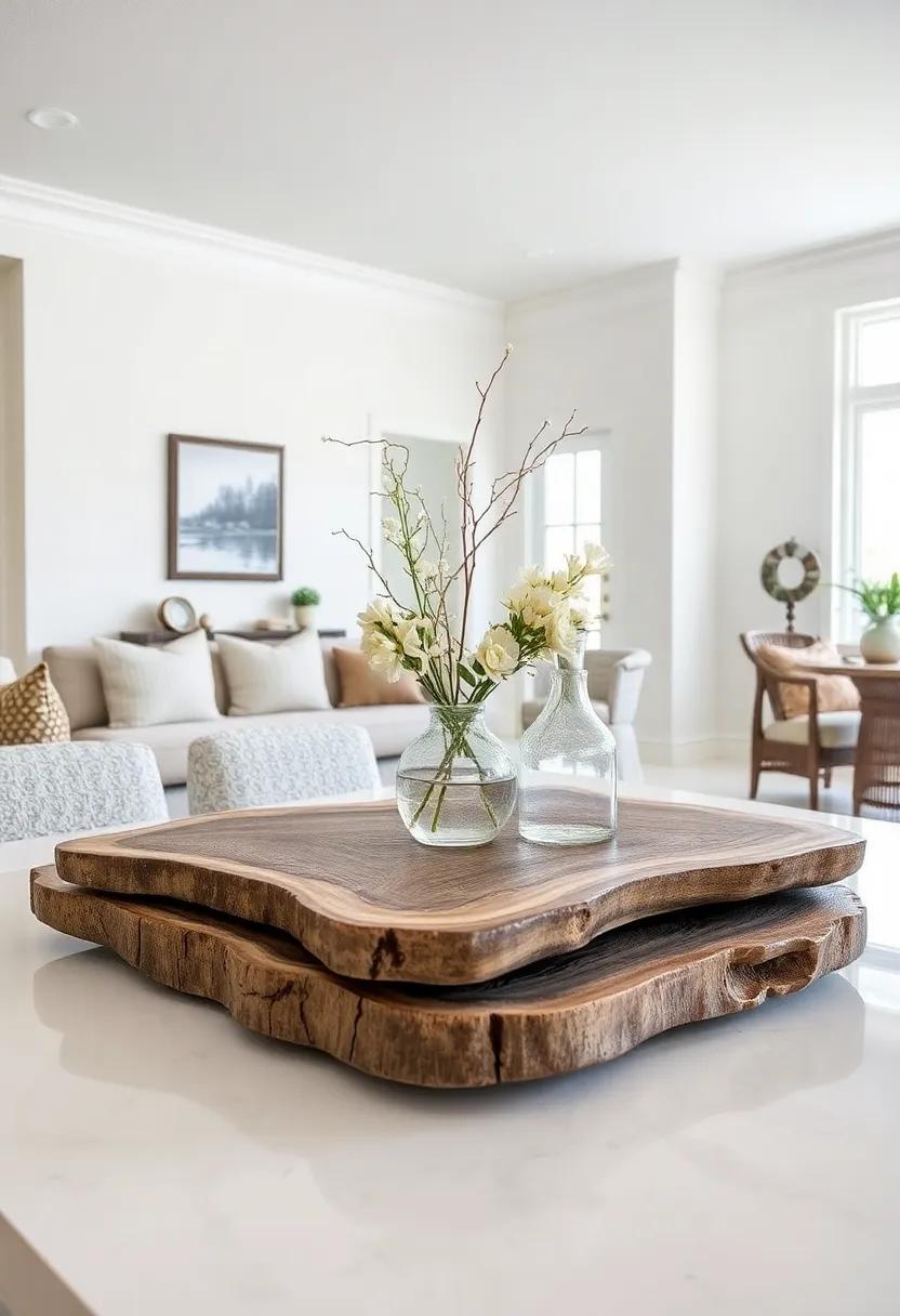 Rustic Driftwood Serving Trays: Fashion serving trays from smooth driftwood slabs for a natural touch to your dining experience