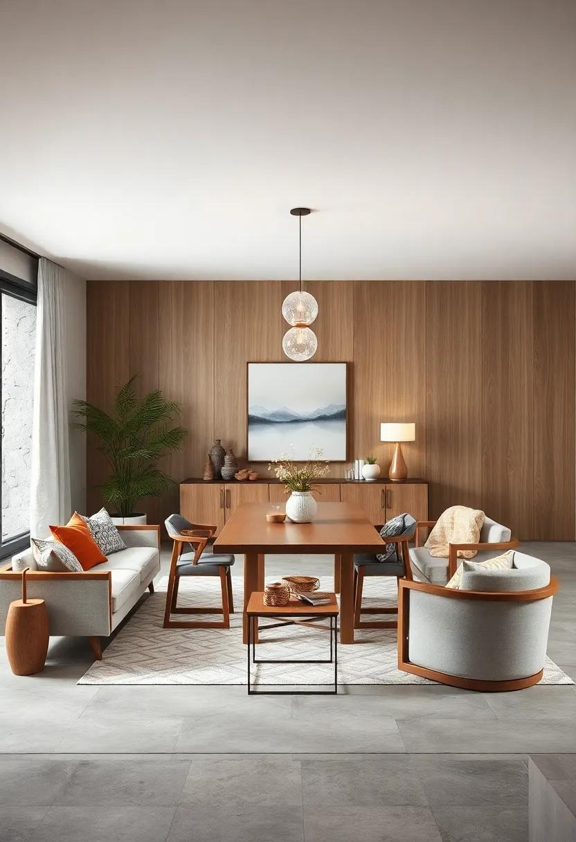 Minimalist Scandinavian Arrangement with Light Wood Finishes and Simple Lines