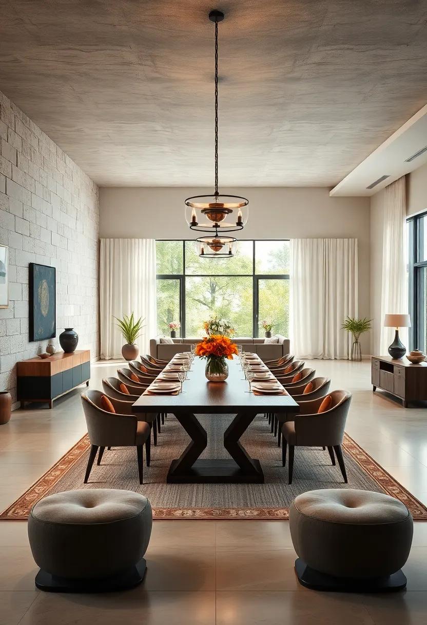 Open Concept Layout Featuring a Long Communal Table for Gatherings