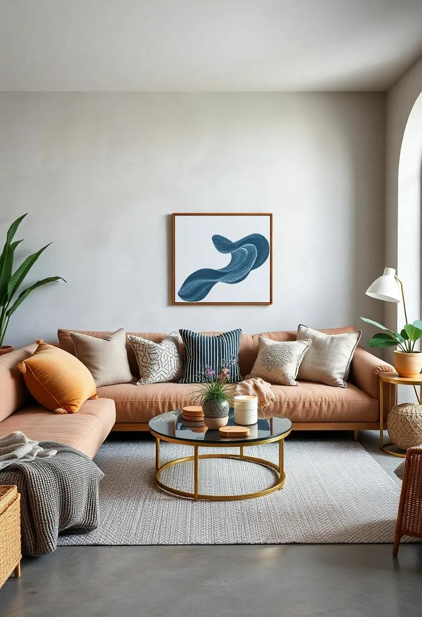 Scandinavian Simplicity: Pair neutral-toned pillows in varied shapes and subtle patterns for a clean, minimalist look with a twist