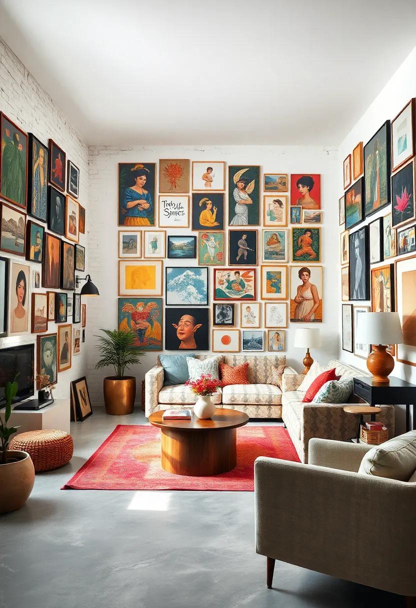 A bright studio space dedicated entirely to an inspiring collage of mixed artworks, fueling creative pursuits