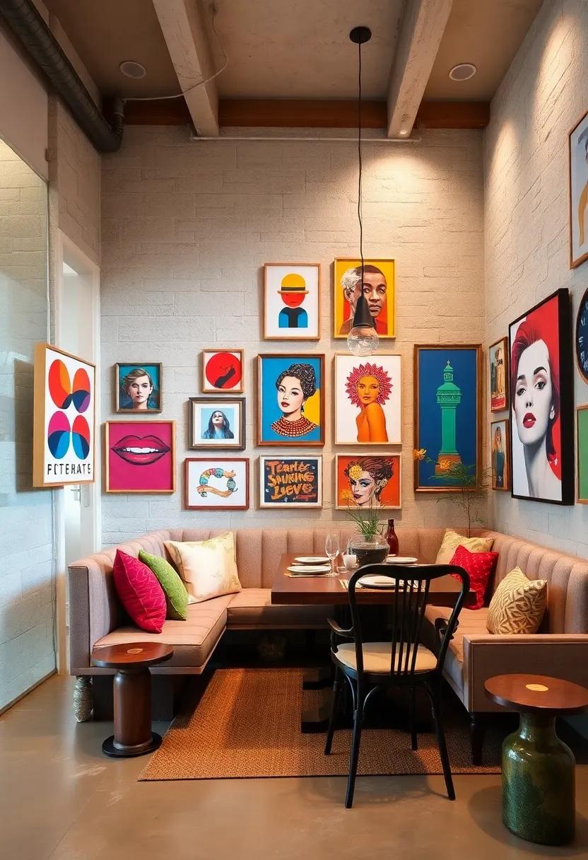A contemporary dining nook where ⁤bold pop art prints‍ inject fun and⁣ color into everyday meals