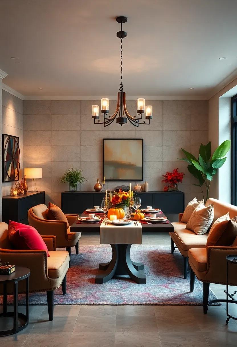 Warm and Inviting Setup Using Soft Lighting and Plush Seating