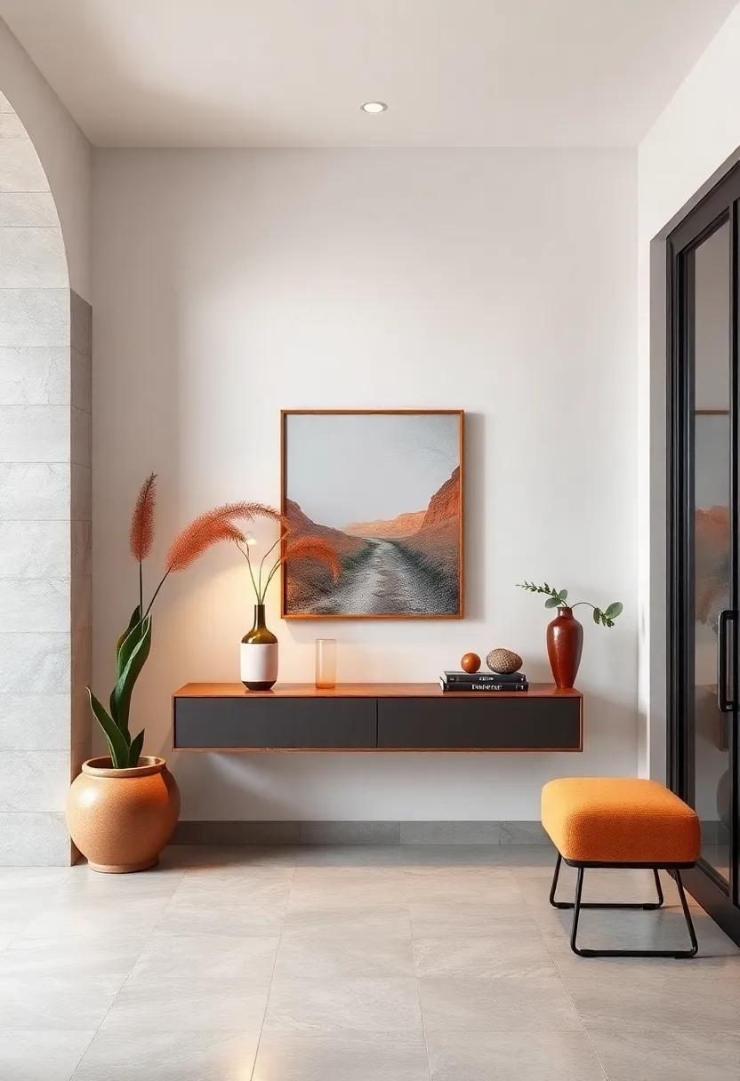 Floating Console Table:⁤ Opt for a sleek floating ⁢console table to⁣ maximize floor space⁤ and maintain an uncluttered look