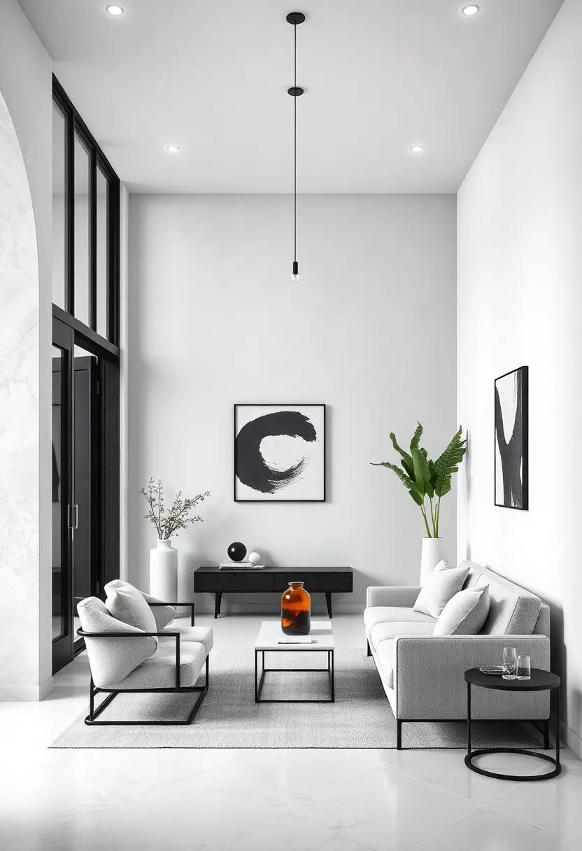Monochrome Palette: Create a sophisticated entryway using a monochrome color scheme to emphasize clean lines⁢ and ​understated elegance
