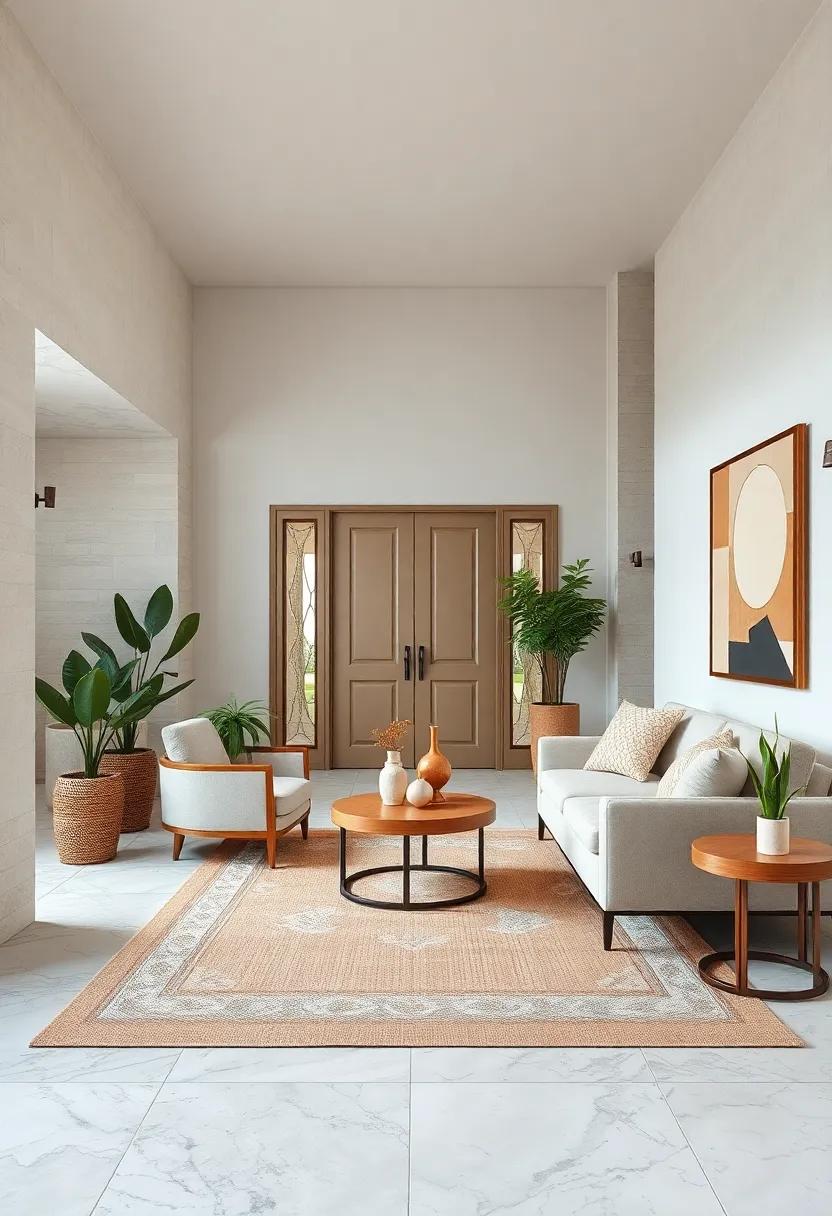 Neutral Rug Layers: Layer simple, natural-fiber rugs in neutral tones​ to add softness and​ comfort without clutter