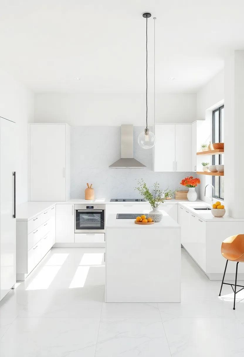 Combine Matte and Glossy White Finishes for ⁣Subtle Contrast