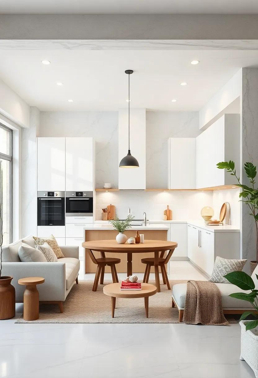 Introduce Natural Wood accents to Soften the White Palette