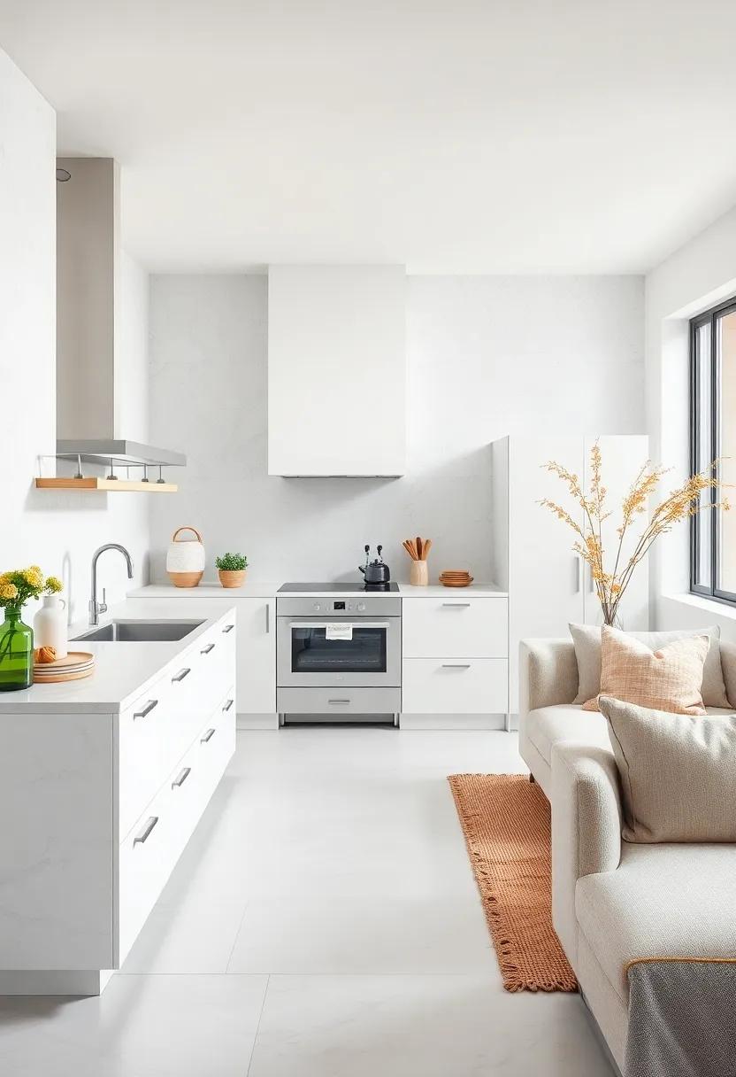 Mix ⁢Textured​ Materials Like ​Concrete and⁢ Ceramic in White Shades