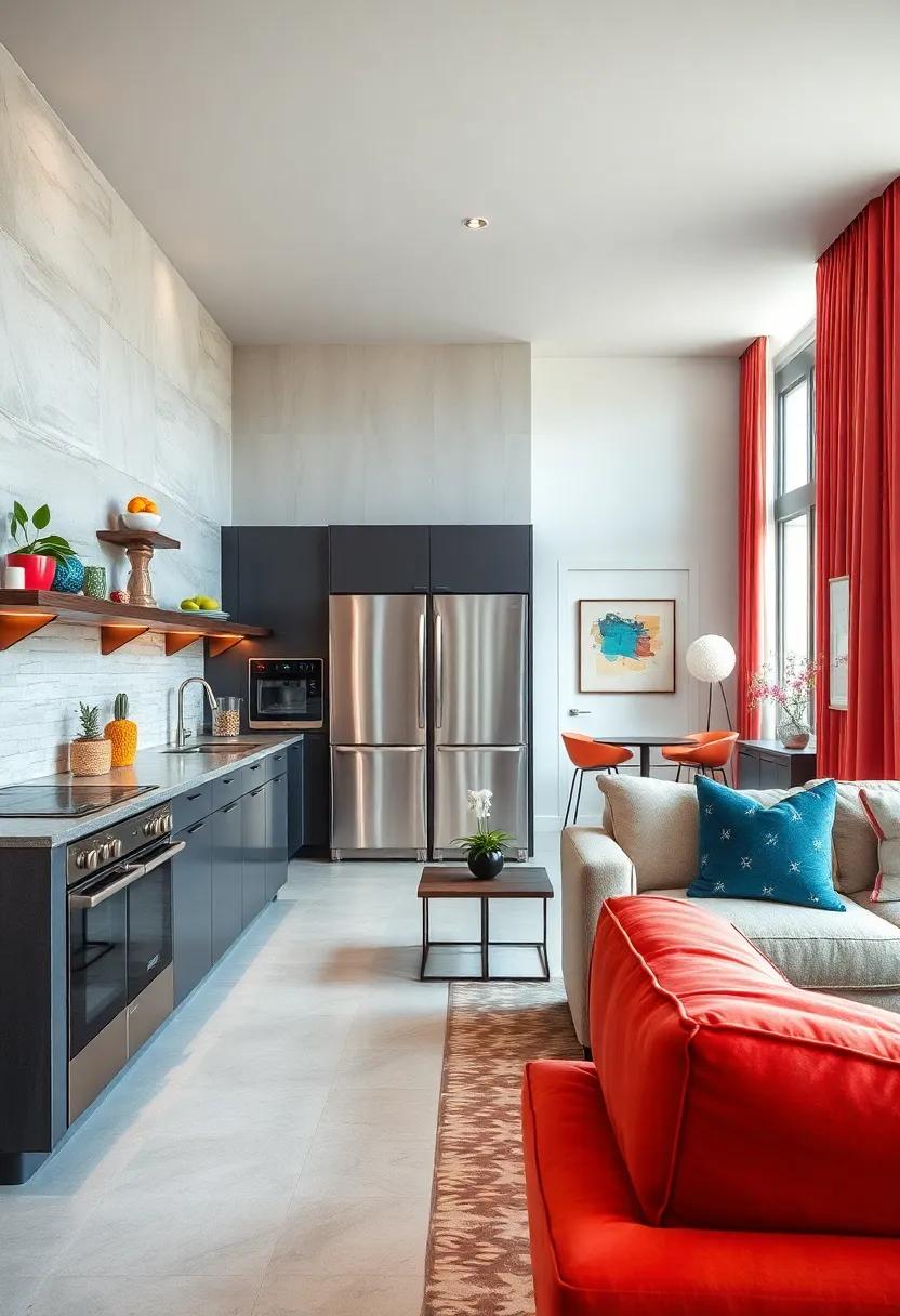 Reflective Surfaces: incorporate glossy or mirrored appliance finishes to bounce light and create a sense of spaciousness