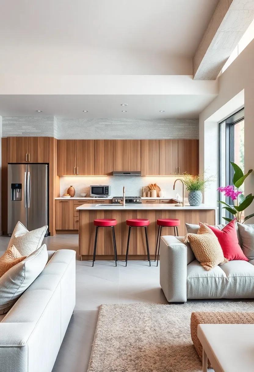 Compact Appliance Clusters: Group small appliances together on a dedicated counter section to minimize clutter