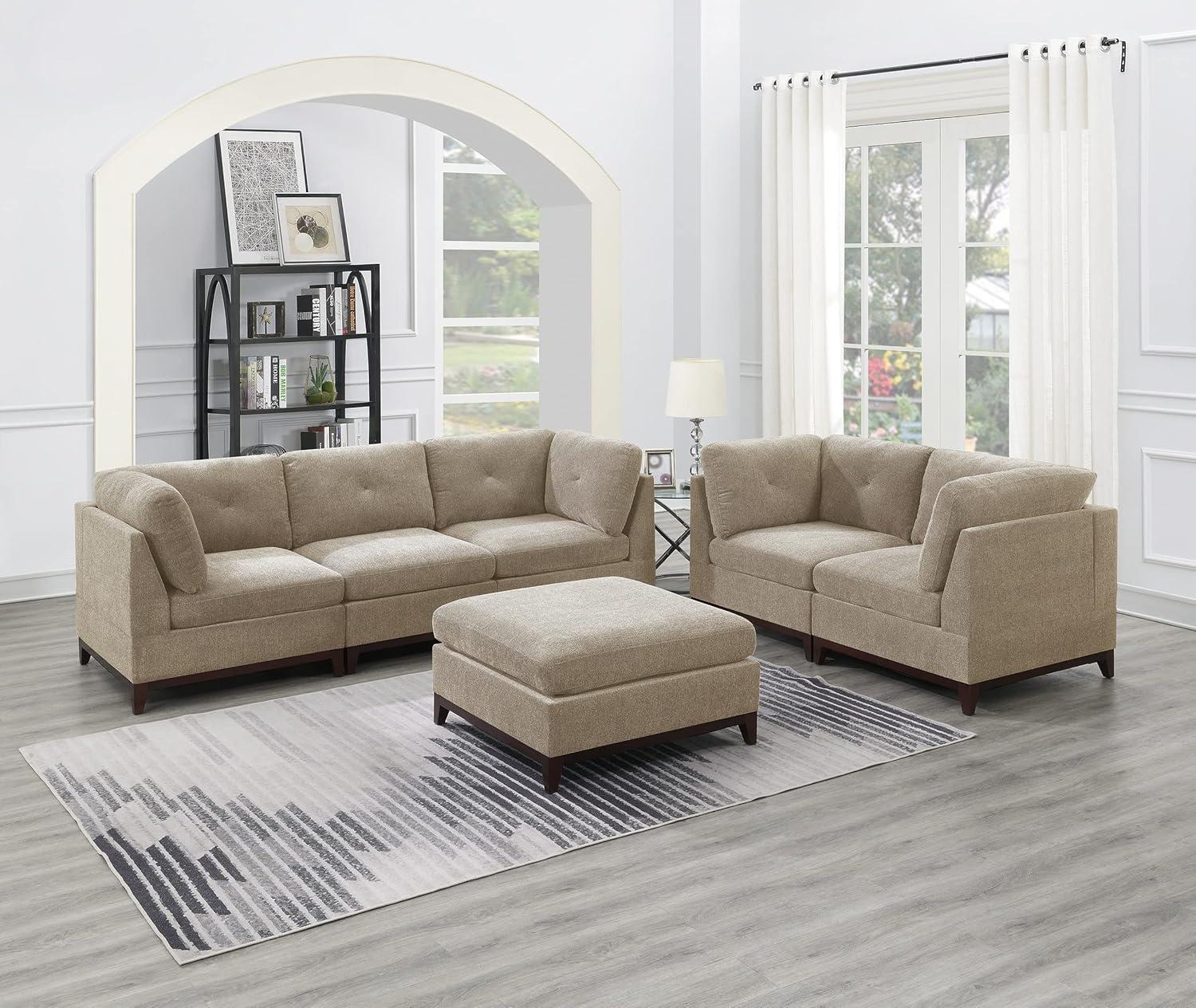 Our Review Of The Camel Chenille 6 Piece Modular Sofa Set