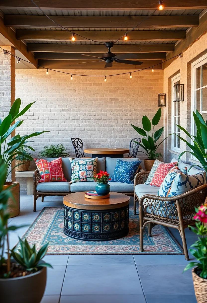 Mix and Match Patterns: Combine vibrant prints and textures to create ‌an inviting and eclectic ​patio ​vibe