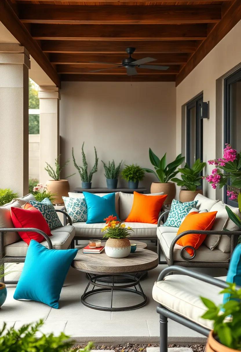 Vibrant Pops of Color: Inject⁣ energy by placing a few bright,⁣ bold-colored pillows on neutral furniture