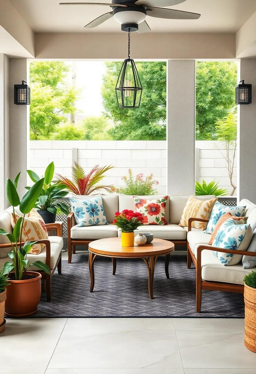 Kid-Friendly Fun: Add durable, washable pillows ​with fun prints, perfect for active family patios