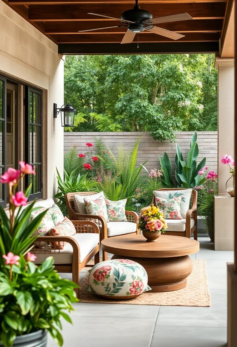 Garden Party ⁤Ready: Choose floral throw ​pillows⁢ that complement⁣ your garden blooms to create a seamless outdoor theme
