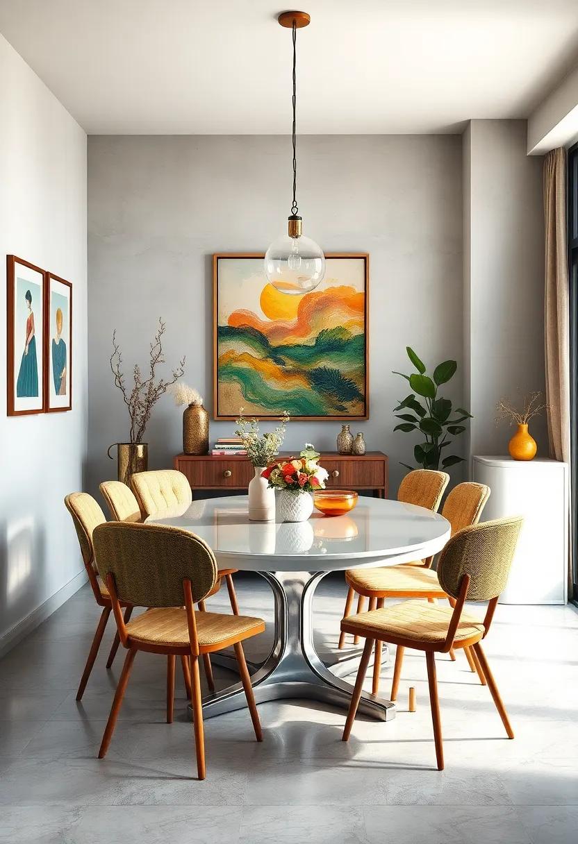 Incorporate chairs with ornate carvings alongside sleek, minimalist seats