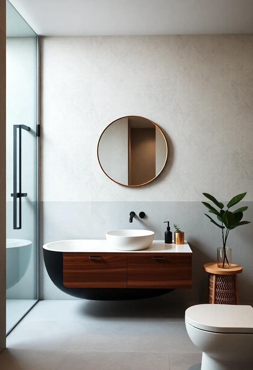 Nordic Luxe: Choose a brass round mirror with delicate detailing to add a hint of luxury without losing simplicity
