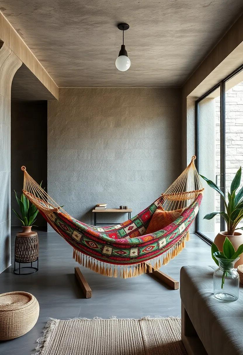 Bolivian indigenous pattern hammock with vibrant reds,‌ greens, and⁤ yellows reflecting⁤ native culture
