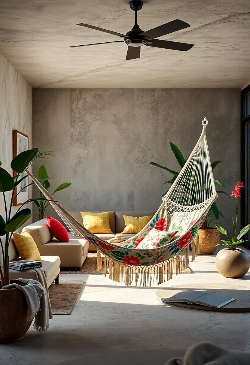 Brazilian nylon ‌hammock featuring a tight weave ​and vivid tropical ‍motifs