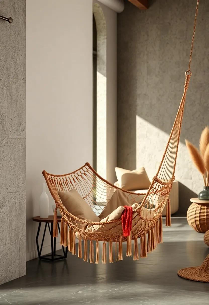 Colombian mochila-style ⁢hammock‌ chair with tassels⁤ and detailed craftsmanship