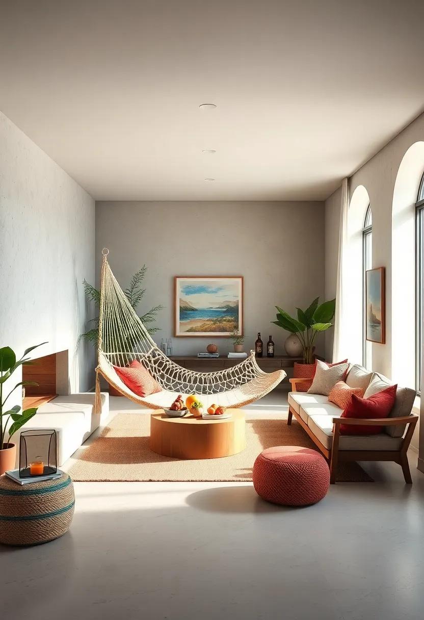 Rugged ‌rope hammock ​inspired by coastal Chilean fishermen's ⁢nets,⁣ offering durability and ease