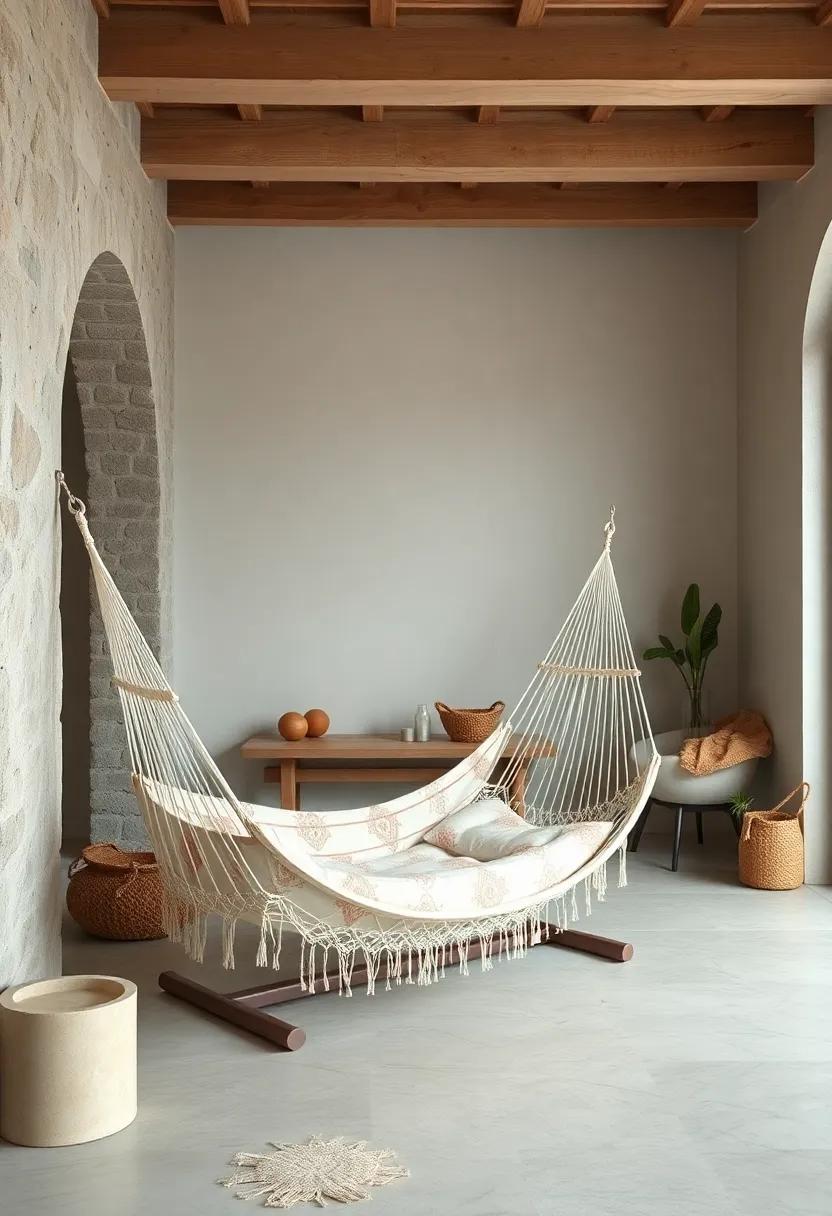 Soft, pastel-colored​ hammock from coastal Peru featuring gentle patterns evoking the sea
