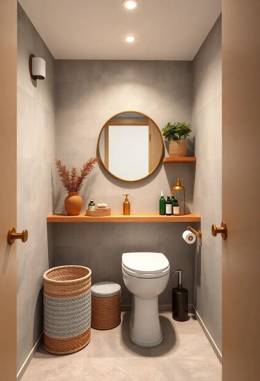 Use‍ decorative baskets or‍ bins⁣ to organize ‍toiletries neatly on shelves