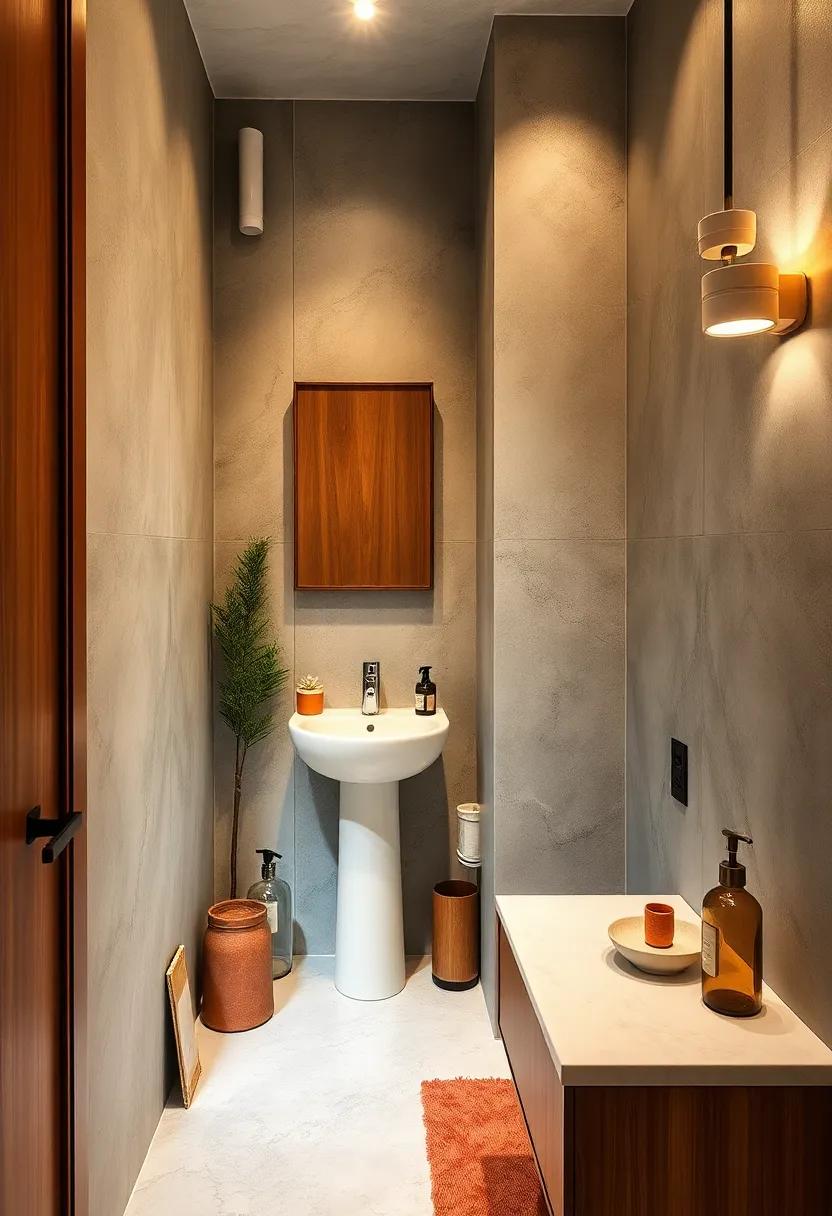 Utilize a recessed medicine cabinet to provide ​hidden storage without protruding ​into the room
