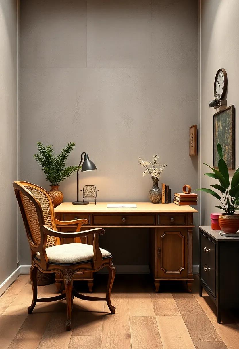 incorporate a ‌French Provincial writing desk with carved details‍ and a⁣ cane back⁣ chair for an elegant, ⁢antique-inspired workspace
