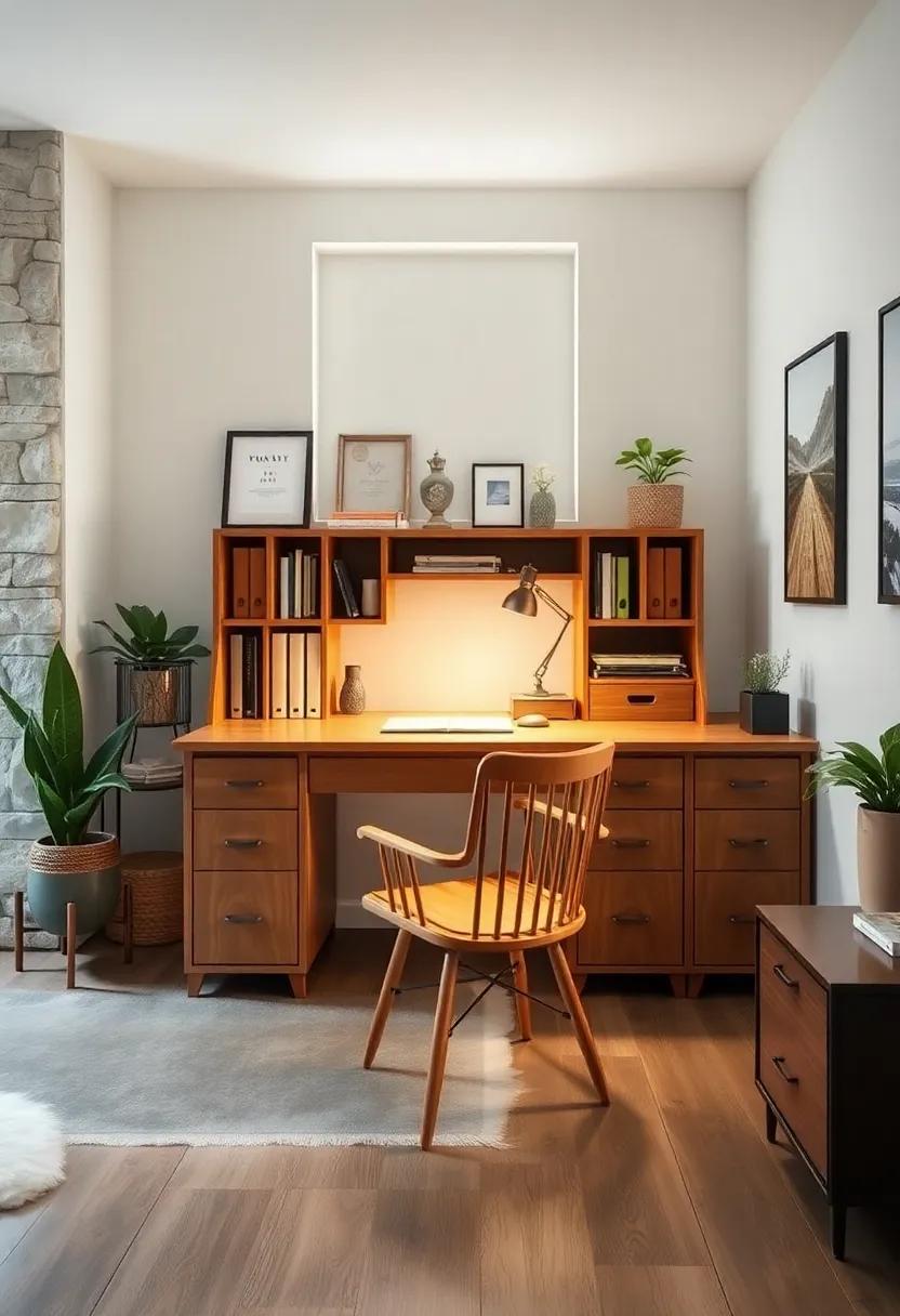 Choose ‌a ⁤roll-top ​desk⁢ with multiple cubbies and compartments, ‍matched⁢ with ⁣a classic wooden office ‍chair⁣ for organizational appeal