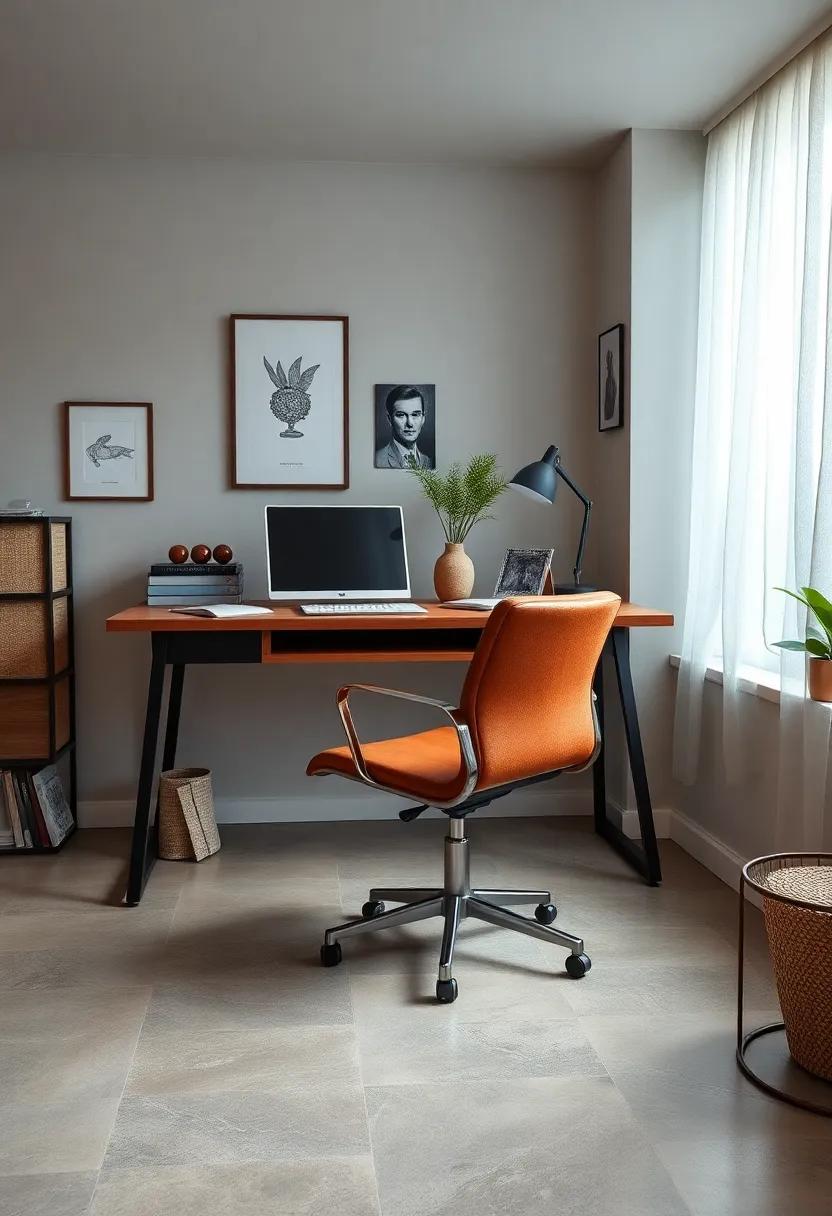 Combine a steel tanker desk with a retro swivel chair ⁣featuring a padded seat to evoke ⁣a ⁢sturdy, ⁢industrial⁢ workspace feel