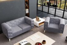 Mid-Century Modern Velvet Sofa Set: Style Meets Durability