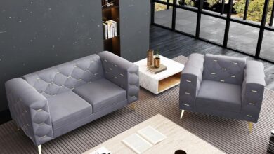 Mid-Century Modern Velvet Sofa Set: Style Meets Durability
