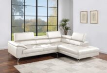 Our Take on the Sleek White Faux Leather 2-Piece Sectional Set