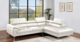 Our Take on the Sleek White Faux Leather 2-Piece Sectional Set