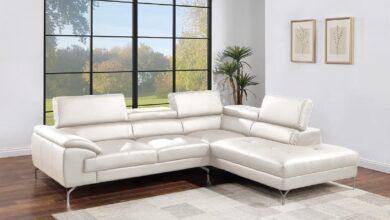 Our Take on the Sleek White Faux Leather 2-Piece Sectional Set