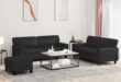 Our Honest Take on the Modern Black Faux Leather 2-Seater Sofa Set