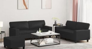 Our Honest Take on the Modern Black Faux Leather 2-Seater Sofa Set