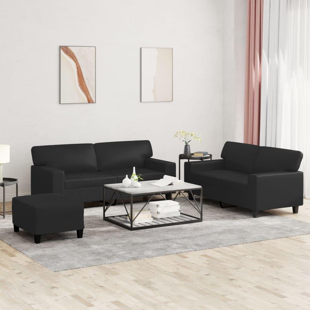 Our Honest Take on the Modern Black Faux Leather 2-Seater Sofa Set