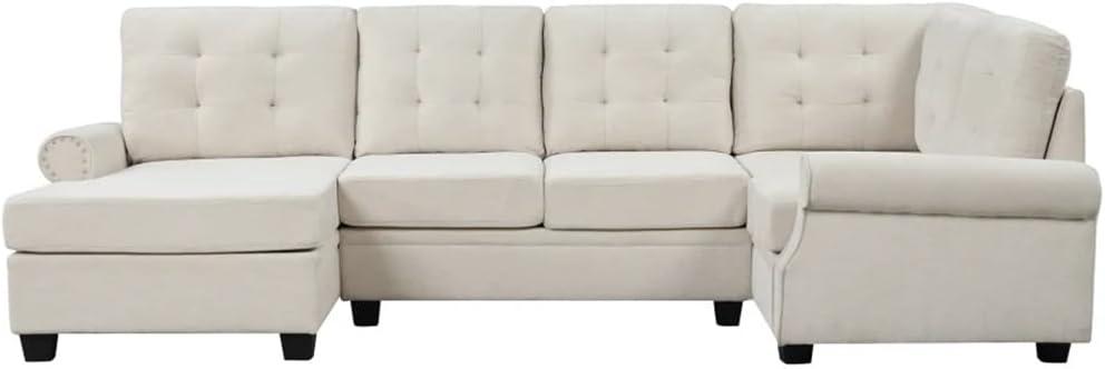 Our Honest Take on the Stylish 120″ U-Shaped Linen Sectional Sofa