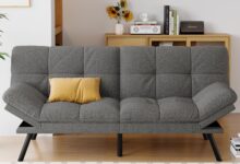 Our Take on the AMICLIBER Grey Linen Futon Sofa Bed: Space & Style