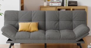 Our Take on the AMICLIBER Grey Linen Futon Sofa Bed: Space & Style