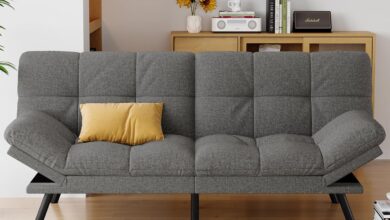 Our Take on the AMICLIBER Grey Linen Futon Sofa Bed: Space & Style