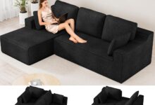 Our Take on the 104″ Black Cloud Modular Velvet Sectional Sofa