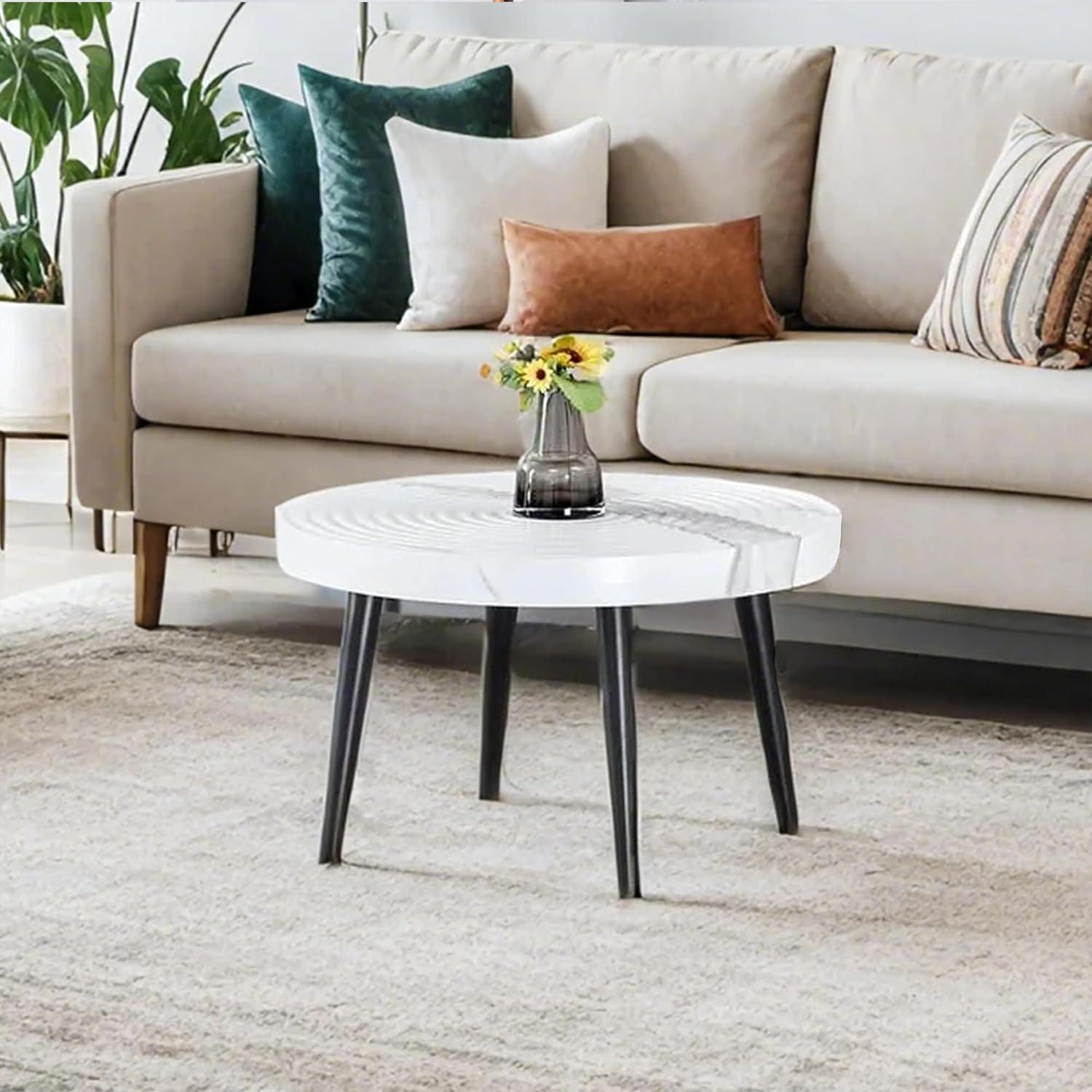 Our Honest Take on the 23.6″ Round White Marble Coffee Table