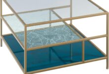 Sauder Coral Cape Coffee Table: Stylish Coastal Charm in Satin Gold